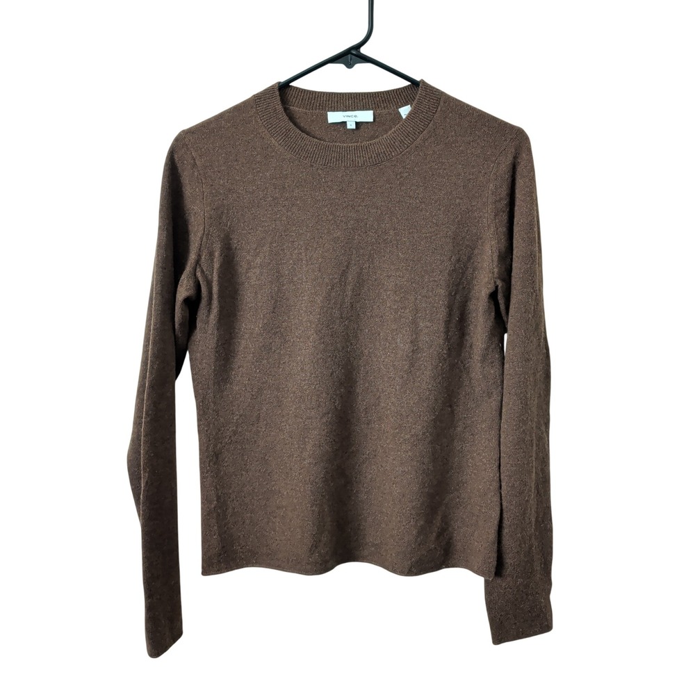 Vince Brown 100% Cashmere Crew Neck Long Sleeve Sweater Small Fall Essential
